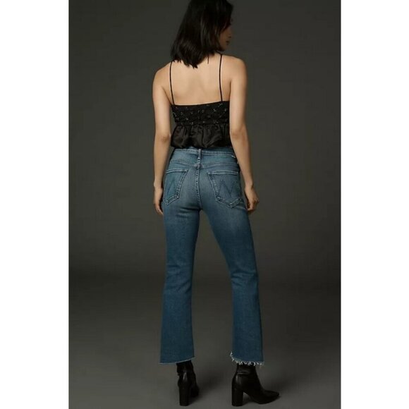 💕MOTHER💕 The Insider Crop Step Fray Jeans ~ Work Hard Play Hard 33 NWT - Picture 4 of 16